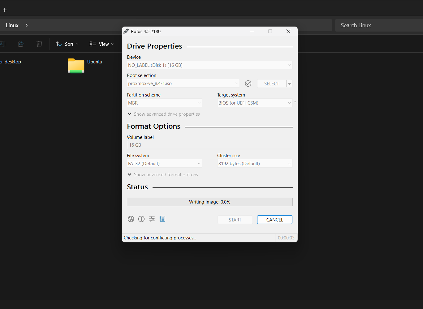 Proses instalasi Proxmox VE